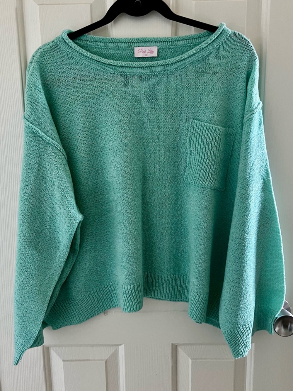 Pink Lily Mint Green Women's Sweater